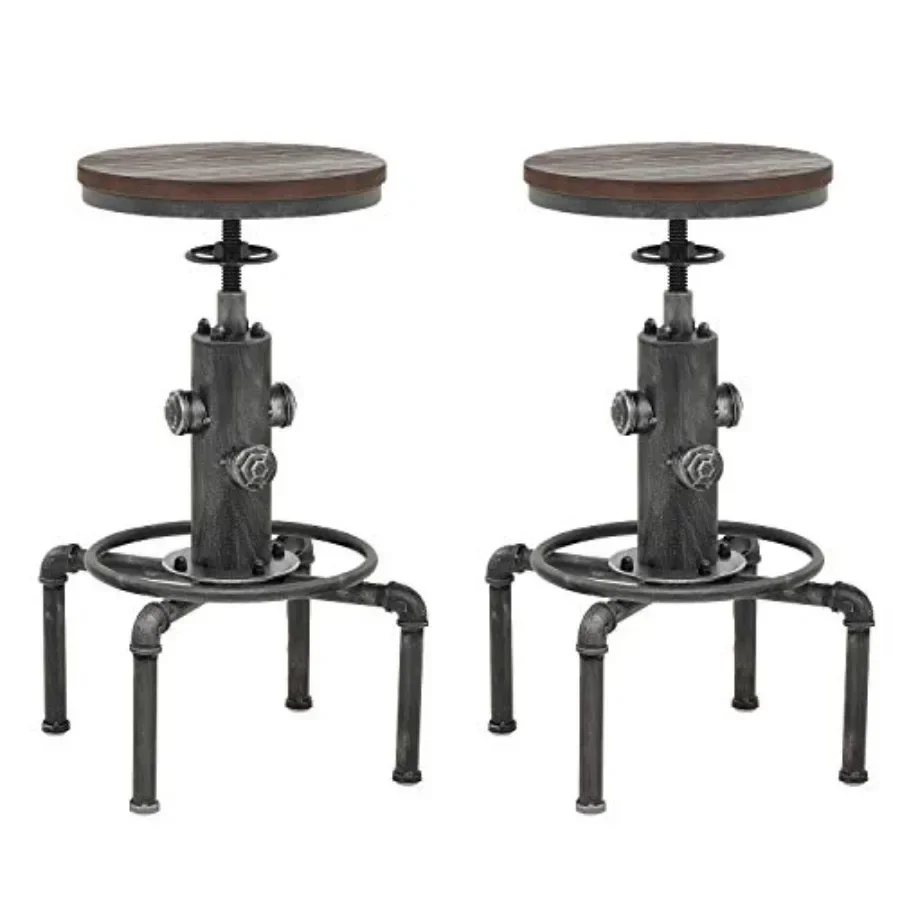Antique Vintage Industrial Barstool Solid Wood Water Pipe Fire Hydrant Design Cafe Coffee Industrial Bar Stool Set of 2 Silver
Antique Vintage Industrial Barstool Solid Wood Water Pipe Fire Hydrant Design Cafe Coffee Industrial Bar Stool Set of 2 Silver