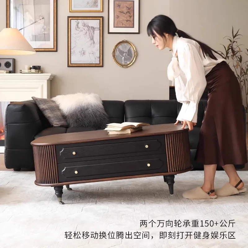 Medieval retro TV cabinet coffee table combination household simple new small apartment living room French long coffee table pul
Medieval retro TV cabinet coffee table combination household simple new small apartment living room French long coffee table pul