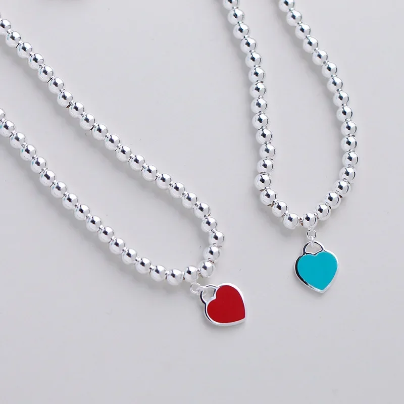 Classic green enamel heart pendant 4mm beaded necklace, high quality romantic love jewelry, women's Valentine's Day gift
Classic green enamel heart pendant 4mm beaded necklace, high quality romantic love jewelry, women's Valentine's Day gift