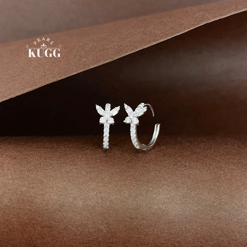 KUGG 100% 18K White Gold Earrings Romantic Butterfly Shape Real Natural Diamond Hoop Earrings for Women High Wedding Jewelry
KUGG 100% 18K White Gold Earrings Romantic Butterfly Shape Real Natural Diamond Hoop Earrings for Women High Wedding Jewelry