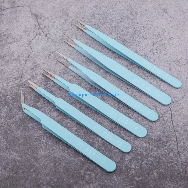 Y55F набор прецизионных пинцетов из 6 шт., антистатические пинцеты из нержавеющей стали, немагнитные пинцеты для выбора модели
Y55F набор прецизионных пинцетов из 6 шт., антистатические пинцеты из нержавеющей стали, немагнитные пинцеты для выбора модели