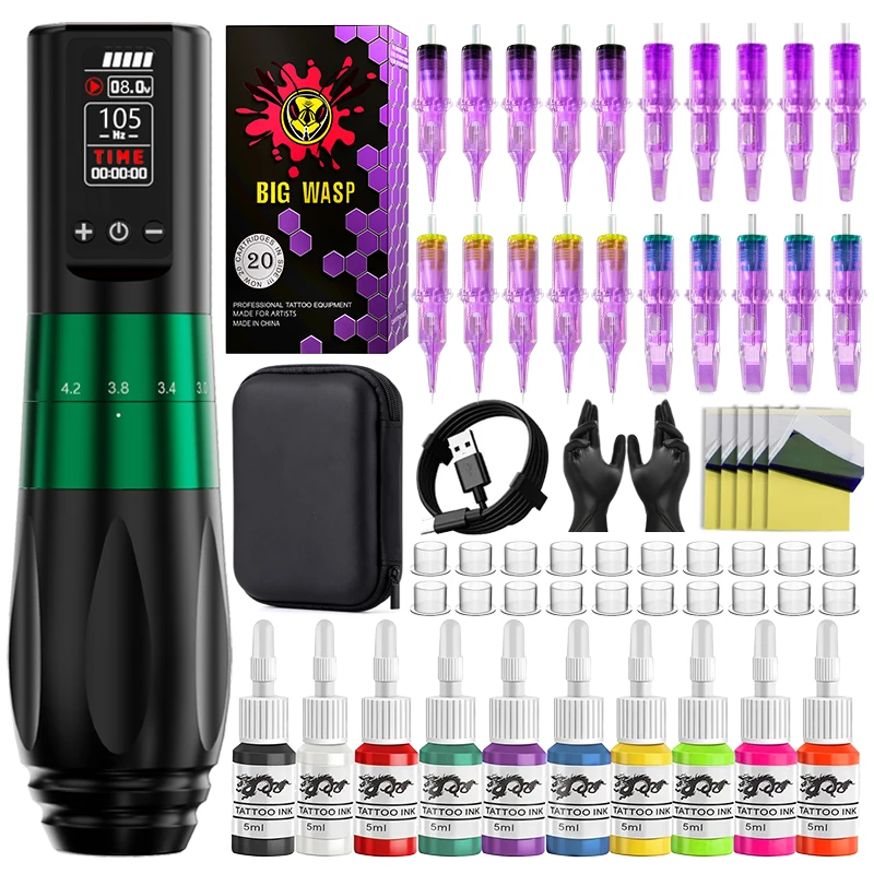 Wireless Tattoo Machine Kit Adjustable 2.0-4.2mm Stroke High Quality Japan Motor Pen Professional 1800mAh Battery Tattoo Pen Kit
Wireless Tattoo Machine Kit Adjustable 2.0-4.2mm Stroke High Quality Japan Motor Pen Professional 1800mAh Battery Tattoo Pen Kit