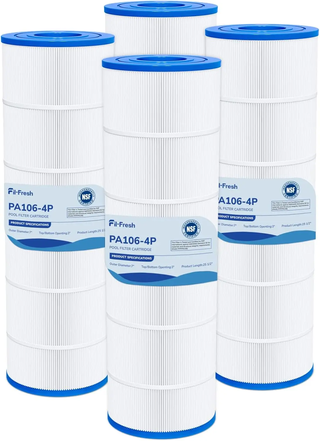 Pool Filter Cartridge 4-Pack, Compatible with C4030, C4025, C4020, 4x106 sq ft, 25.5x7 inches
Pool Filter Cartridge 4-Pack, Compatible with C4030, C4025, C4020, 4x106 sq ft, 25.5x7 inches