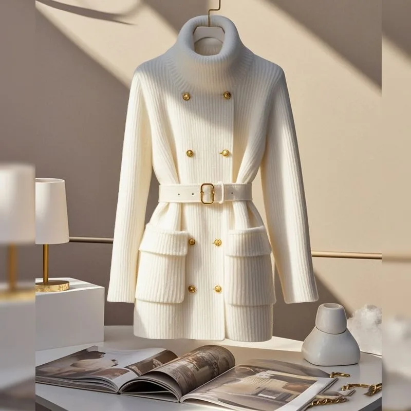 Autumn and Winter 2025 Unique Super-good-looking Waist Top Lazy and High-end Small Fragrant Style White Knitted Sweater Jacket
Autumn and Winter 2025 Unique Super-good-looking Waist Top Lazy and High-end Small Fragrant Style White Knitted Sweater Jacket