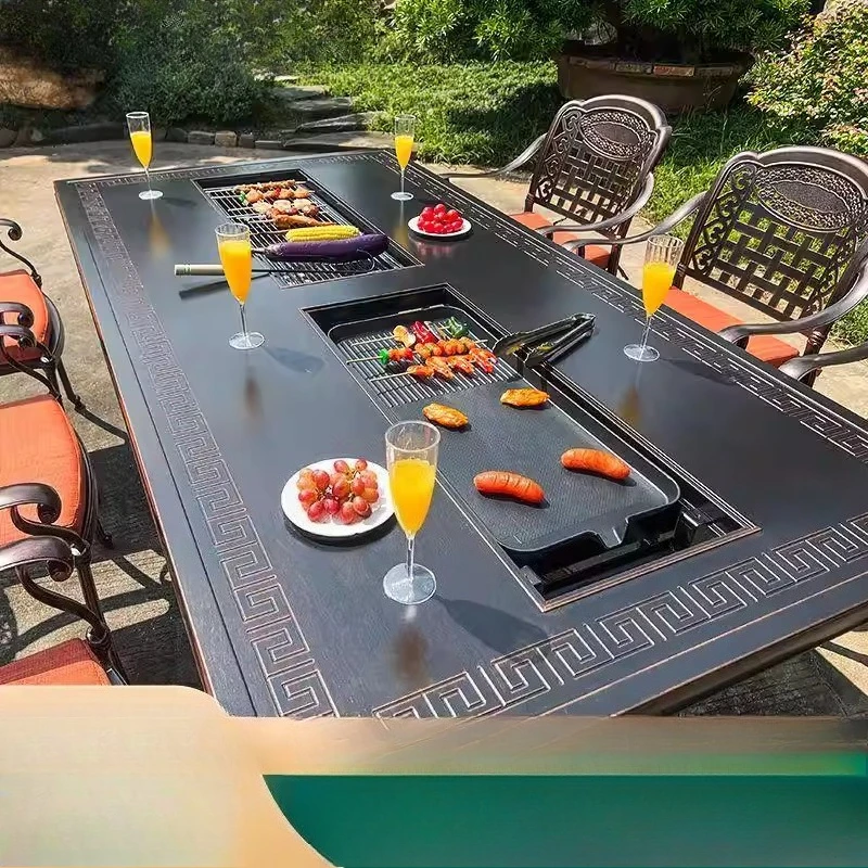 Outdoor BBQ table and chairs electric charcoal grill dual-purpose open-air courtyard villa garden waterproof table and chair
Outdoor BBQ table and chairs electric charcoal grill dual-purpose open-air courtyard villa garden waterproof table and chair