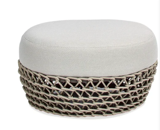 Willow 25" Round Upholstered Woven Patio Ottoman, Wheat Beige
Willow 25" Round Upholstered Woven Patio Ottoman, Wheat Beige