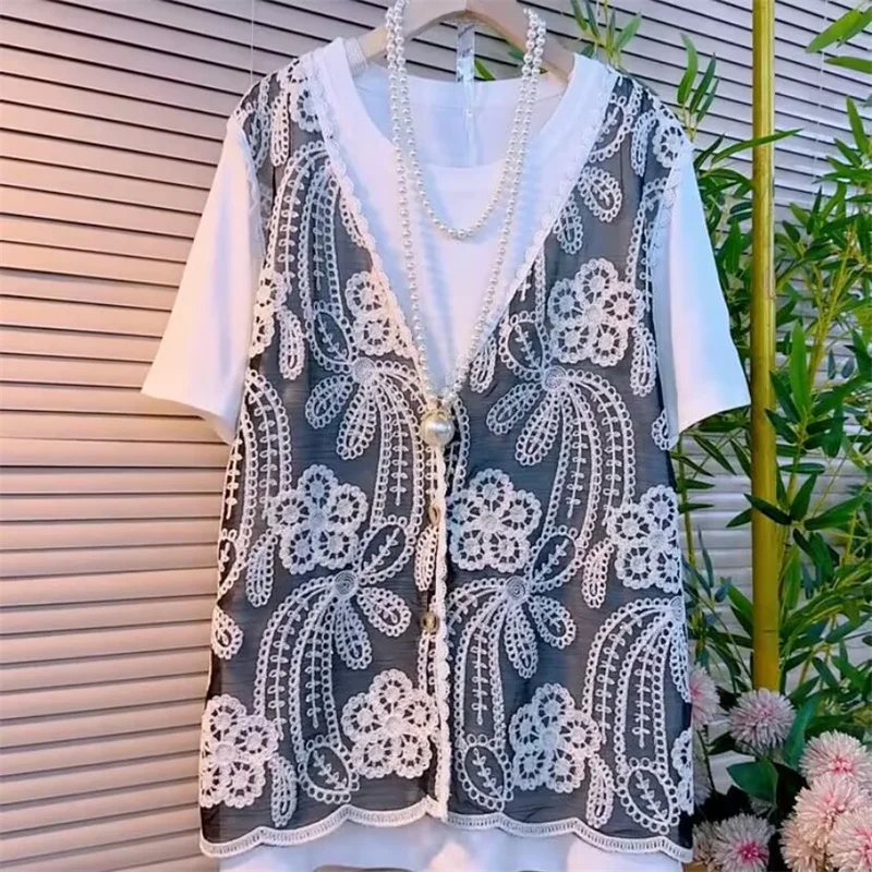 Женская футболка Женская одежда Футболка Новая корейская мода Кружевное искусственное пальто из двух предметов Женская толстая мм длинная свободная футболка Joker Tide
Женская футболка Женская одежда Футболка Новая корейская мода Кружевное искусственное пальто из двух предметов Женская толстая мм длинная свободная футболка Joker Tide