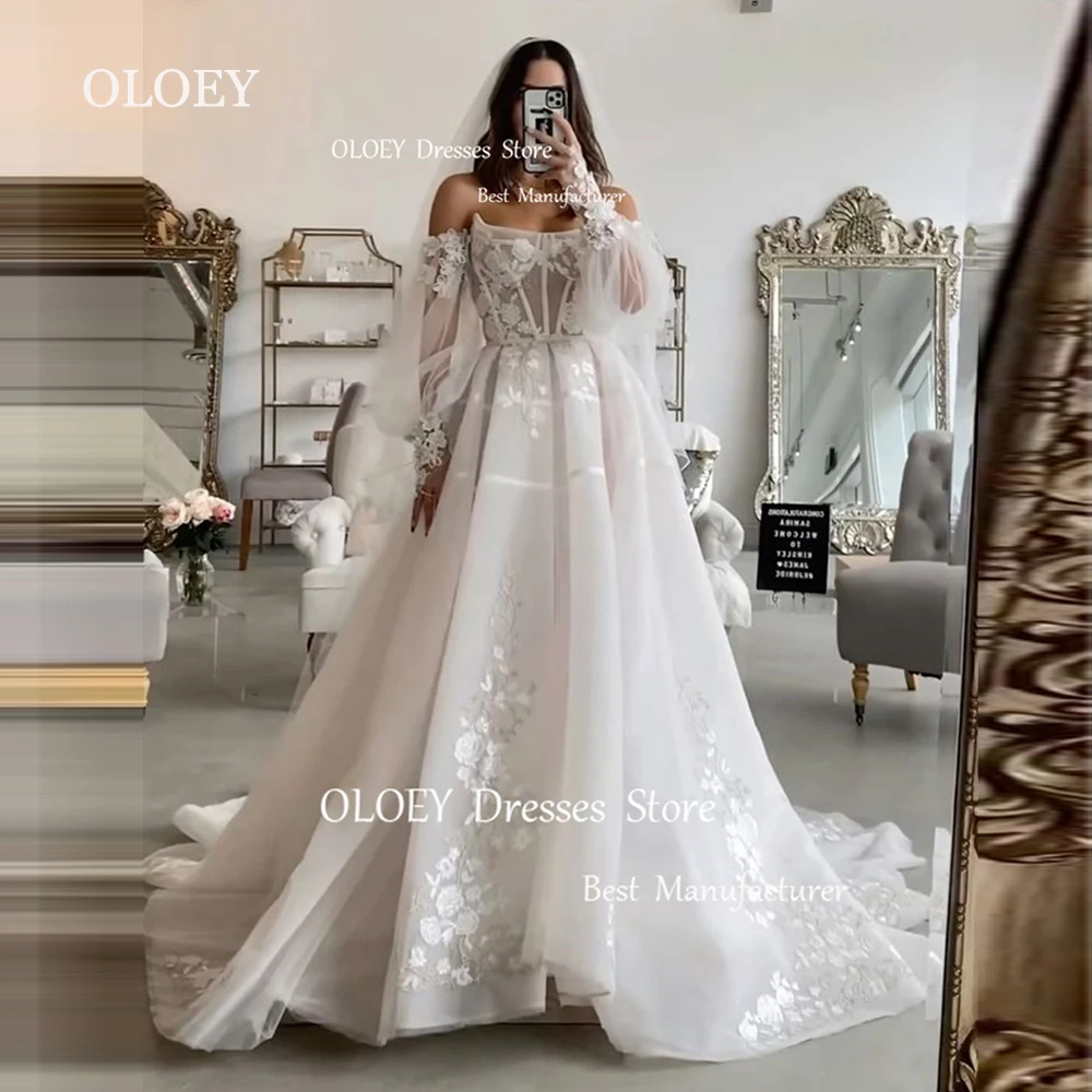 OLOEY Exquisite Flowers Lace Wedding Dress With Gloves Sweetheart Sleeveless Long Bridal Gown Ivory Custom Made Zip Corset Back
OLOEY Exquisite Flowers Lace Wedding Dress With Gloves Sweetheart Sleeveless Long Bridal Gown Ivory Custom Made Zip Corset Back