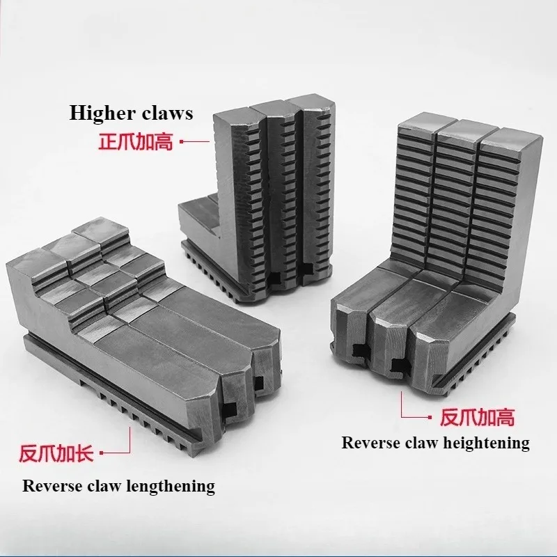 K11-250 Three-jaw chuck jaws, heightened, lengthened, universal
K11-250 Three-jaw chuck jaws, heightened, lengthened, universal