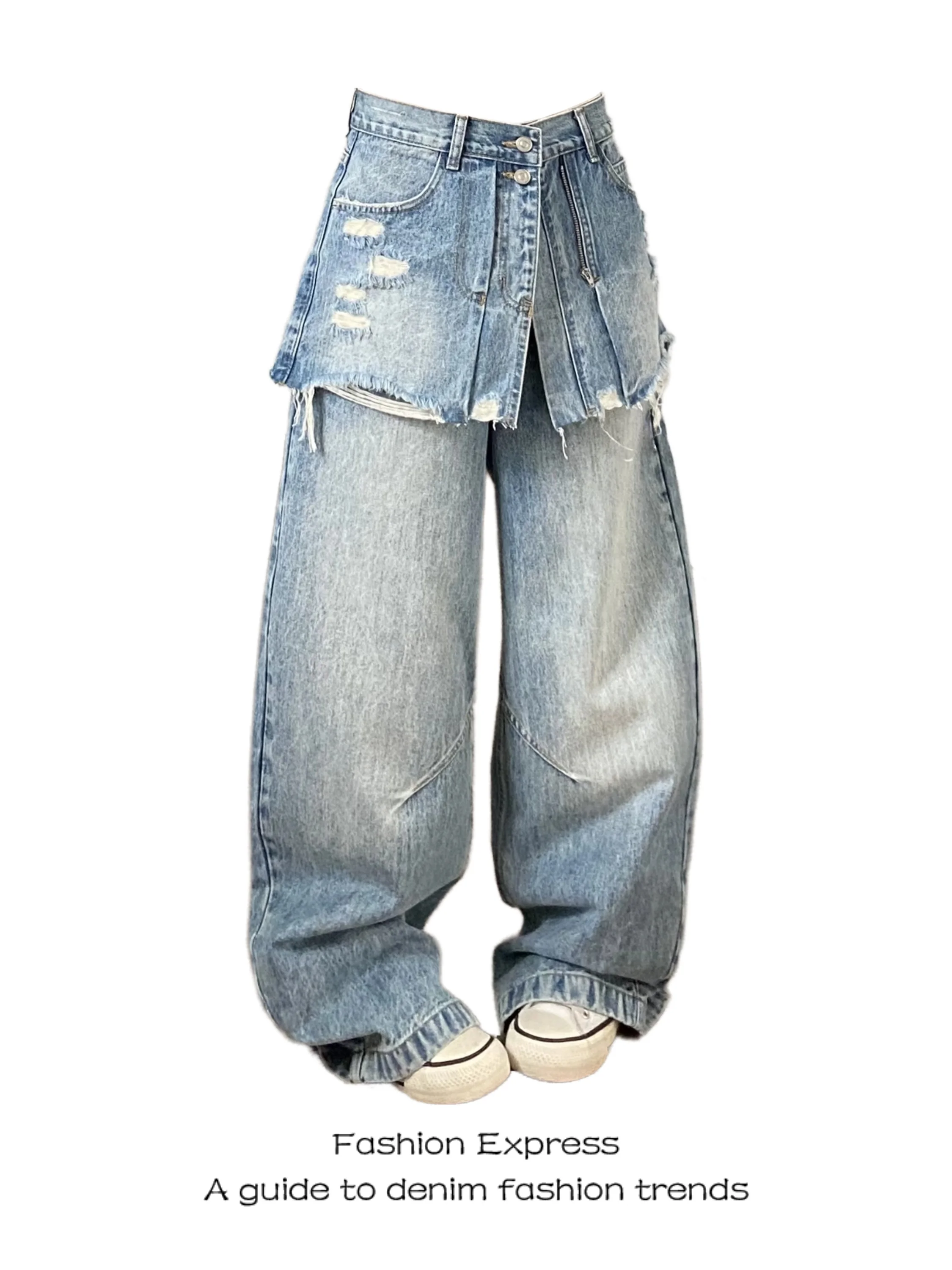 Blue High Waist Wide Leg Jeans Women's Summer New Loose Pants Drag Floor Casual Style Faux Two-Piece Denim Trousers
Blue High Waist Wide Leg Jeans Women's Summer New Loose Pants Drag Floor Casual Style Faux Two-Piece Denim Trousers