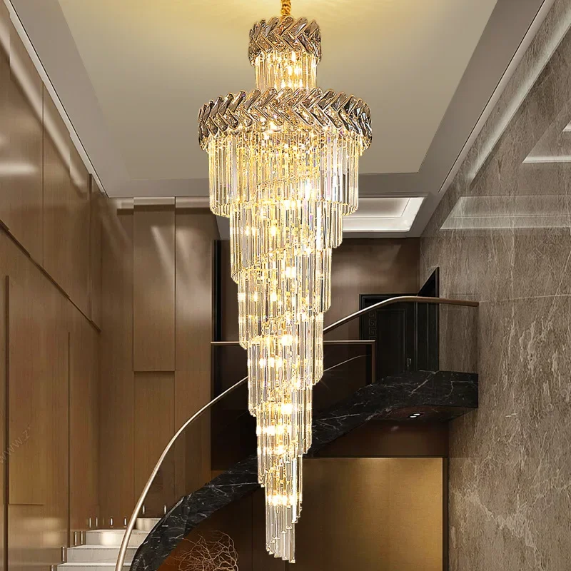 Chandelier in the Hall Living Room Top Long Smoky Gray Crystal Lamps Gold Staircase Lighting Illuminator
Chandelier in the Hall Living Room Top Long Smoky Gray Crystal Lamps Gold Staircase Lighting Illuminator