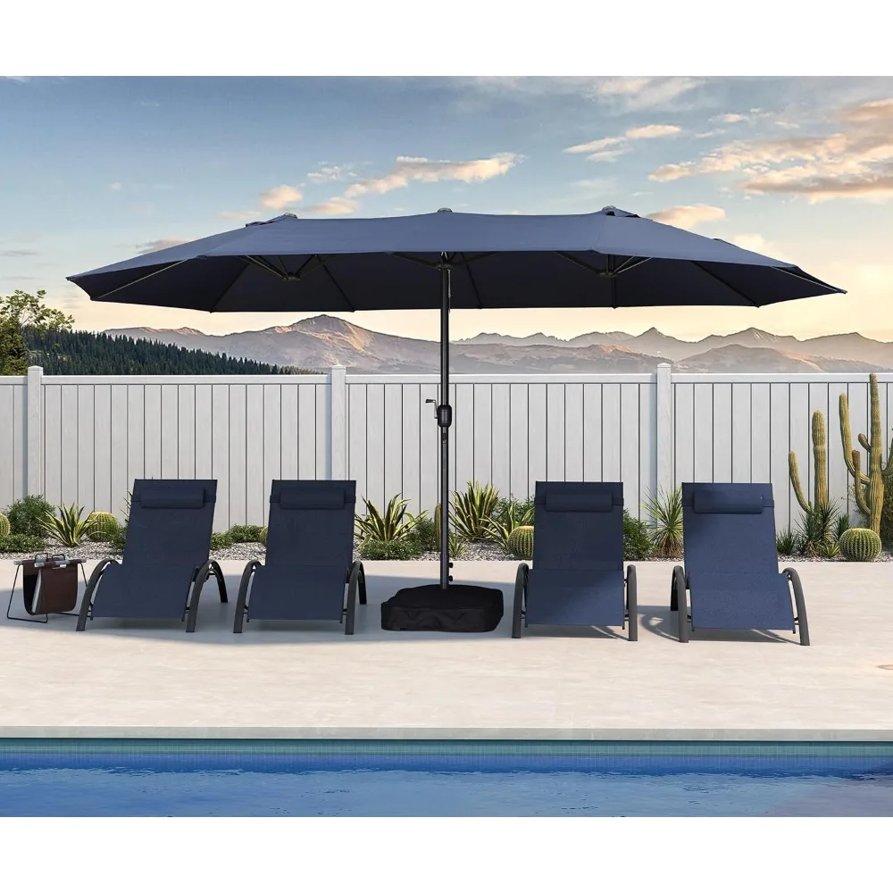 15ft Patio Market Umbrella with Base Double-Sided Rectangle Outdoor Table Sun Umbrellas with Crank 12 Heavy Duty Sturdy Ribs fo
15ft Patio Market Umbrella with Base Double-Sided Rectangle Outdoor Table Sun Umbrellas with Crank 12 Heavy Duty Sturdy Ribs fo
