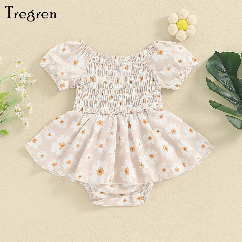 Tregren 0-18M Infant Baby Girls Romper Dress Summer Short Sleeve Crew Neck Pleated Floral Bodysuit Newborn Jumpsuit Clothes
Tregren 0-18M Infant Baby Girls Romper Dress Summer Short Sleeve Crew Neck Pleated Floral Bodysuit Newborn Jumpsuit Clothes
