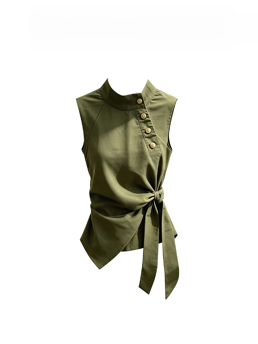 Summer 2026 Women's Fashion Sleeveless Green Shirt Vintage Style High Waist Korean Commute Style Floral Print Midi Length Top
Summer 2026 Women's Fashion Sleeveless Green Shirt Vintage Style High Waist Korean Commute Style Floral Print Midi Length Top