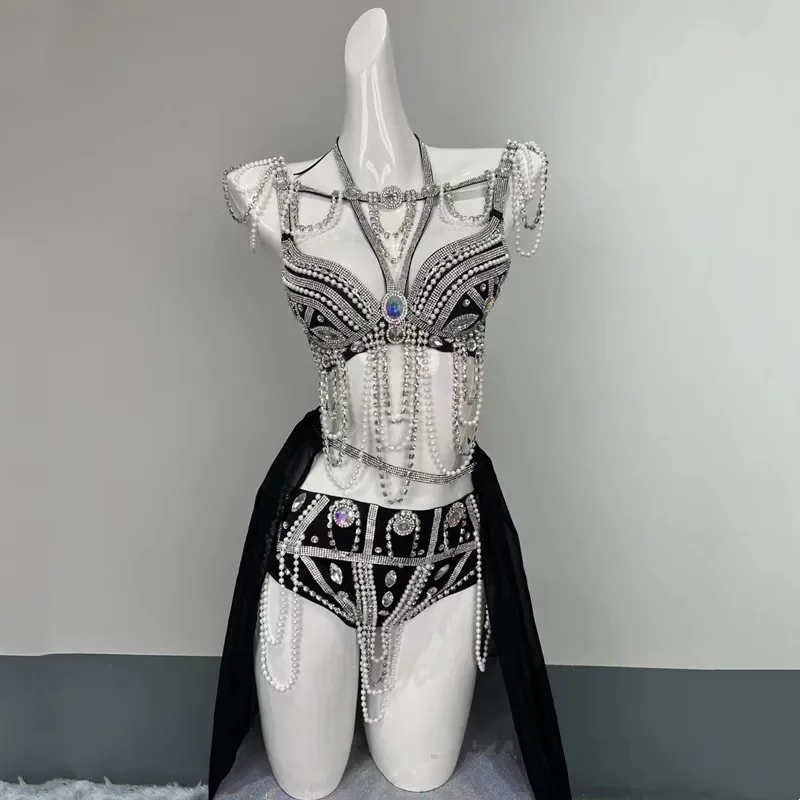 Sexy Rhinestones Chains Bikini Disco Performance Stage Wear Club Party Show Women Pole Dance Costume Nightclub Rave Outfit
Sexy Rhinestones Chains Bikini Disco Performance Stage Wear Club Party Show Women Pole Dance Costume Nightclub Rave Outfit
