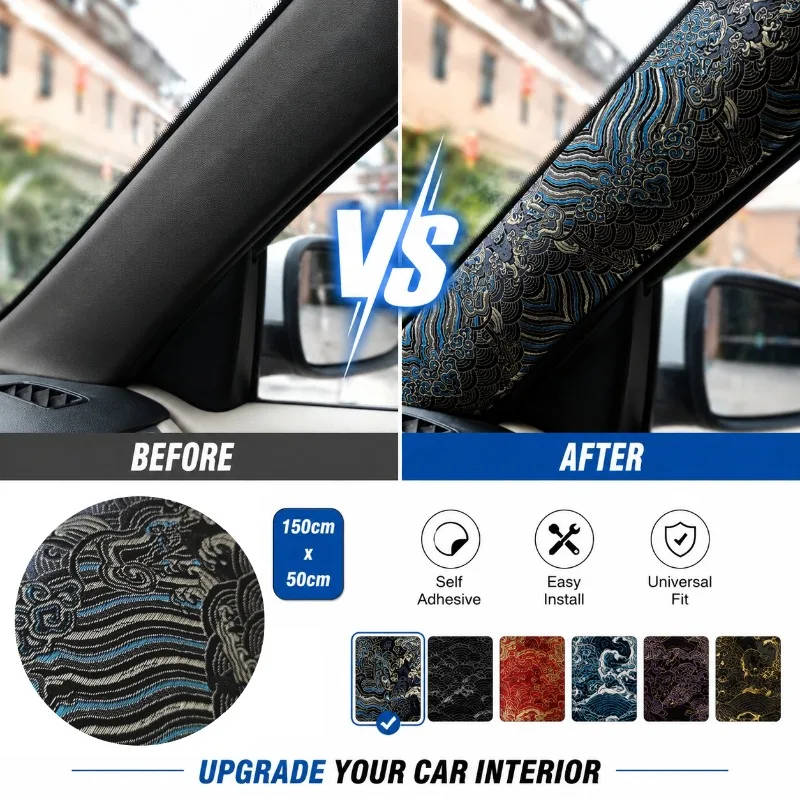 Car Interior Fabric Wrap Sticker Self Adhesive Decor Trim Film for Dashboard Door Panel A Pillar Center Console DIY Modification
Car Interior Fabric Wrap Sticker Self Adhesive Decor Trim Film for Dashboard Door Panel A Pillar Center Console DIY Modification