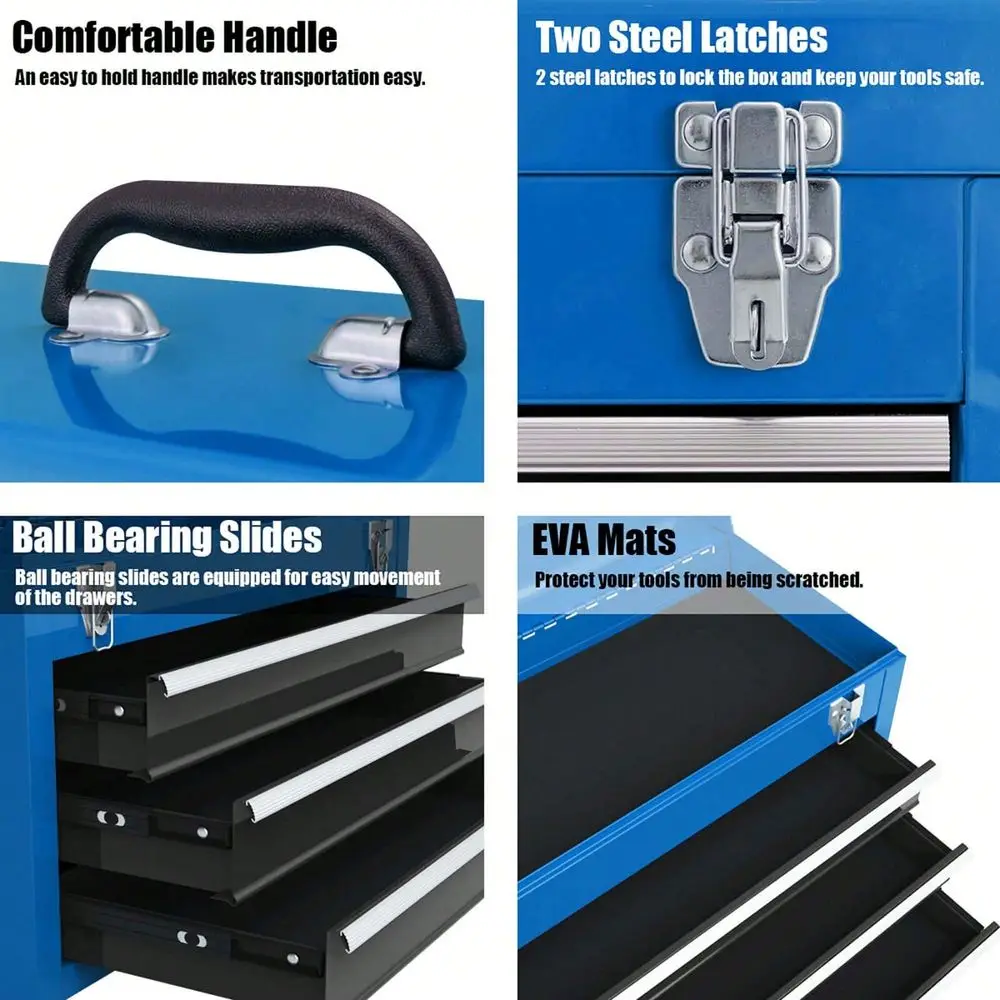 Portable Tool Chest Box Storage Cabinet Garage Mechanic Organizer 3 Drawers
Portable Tool Chest Box Storage Cabinet Garage Mechanic Organizer 3 Drawers