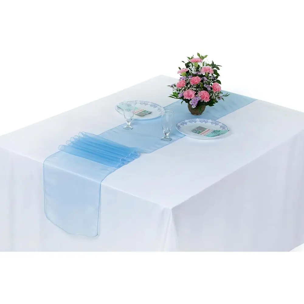 Baby Blue 12x108 Inch Premium Organza Table Runners for Weddings, Parties, and Banquets
Baby Blue 12x108 Inch Premium Organza Table Runners for Weddings, Parties, and Banquets