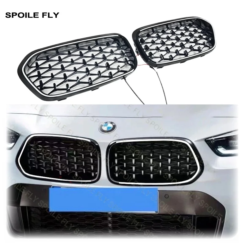 2019 To 2024 For BMW X2 F39 M Sport Diamond & Star Style Racing Grilles LED Light Grills Bumper High Quality ABS Glossy Black
2019 To 2024 For BMW X2 F39 M Sport Diamond & Star Style Racing Grilles LED Light Grills Bumper High Quality ABS Glossy Black