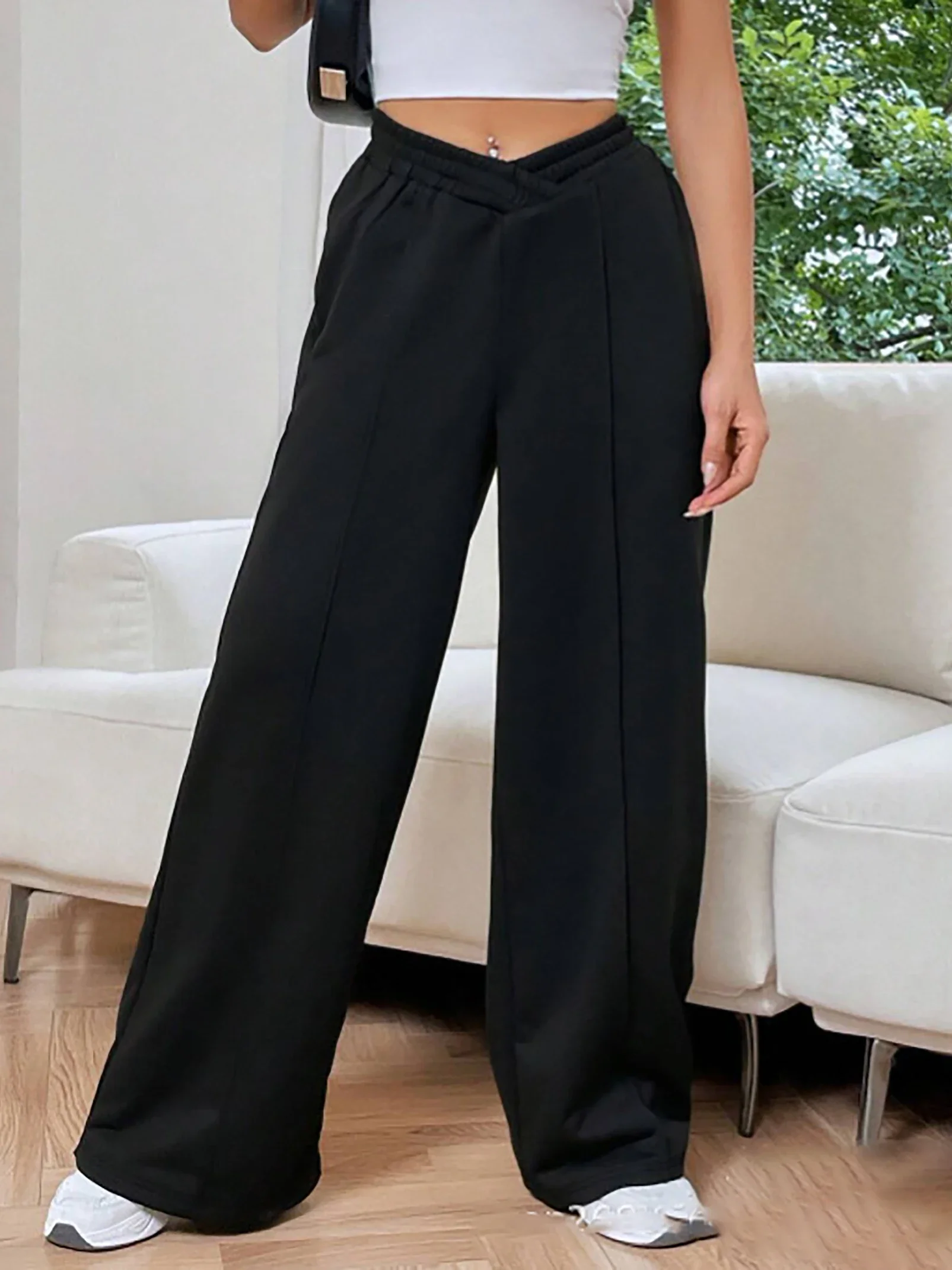 New All Match Casual Fashion Solid Color Elastic Waist Wide Leg Pants Women Stylish Loose Female Sweatpants Autumn
New All Match Casual Fashion Solid Color Elastic Waist Wide Leg Pants Women Stylish Loose Female Sweatpants Autumn