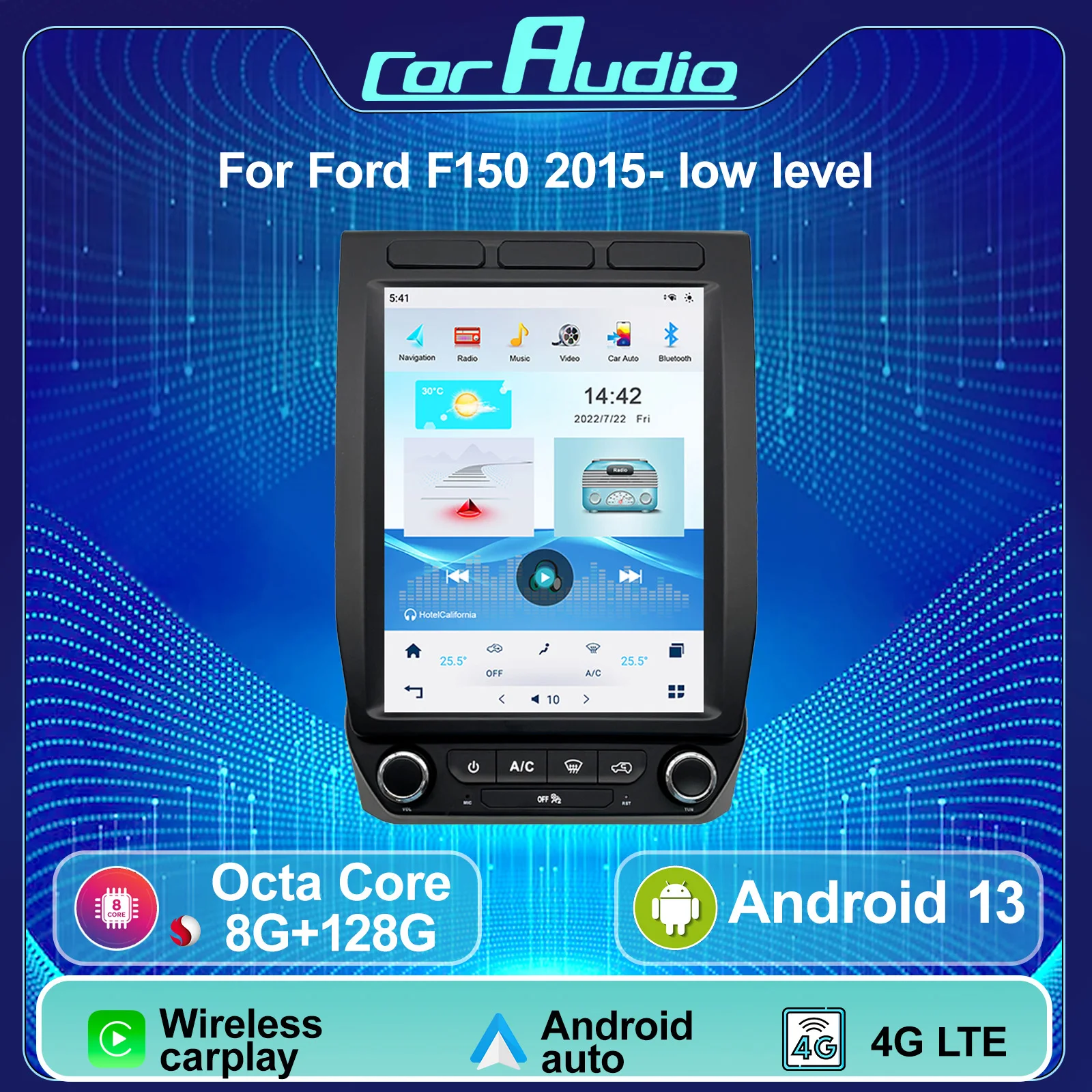 Автомобильная мультимедийная стереосистема в стиле Tesla Android 13, для Ford F150/ Rapto 2015 г., низкая версия, беспроводной Carplay, GPS-навигатор, плеер, головка
Автомобильная мультимедийная стереосистема в стиле Tesla Android 13, для Ford F150/ Rapto 2015 г., низкая версия, беспроводной Carplay, GPS-навигатор, плеер, головка