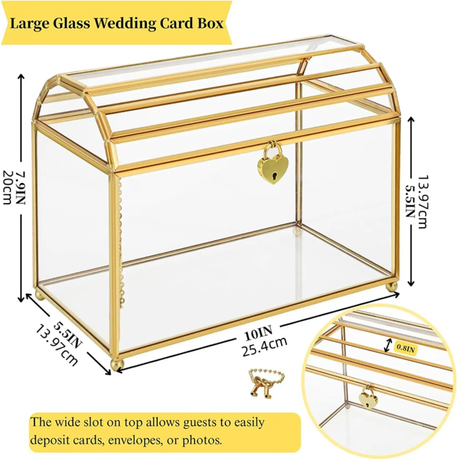 Glass Wedding Card Box Storage Container for Event Graduation Party Birthday
Glass Wedding Card Box Storage Container for Event Graduation Party Birthday