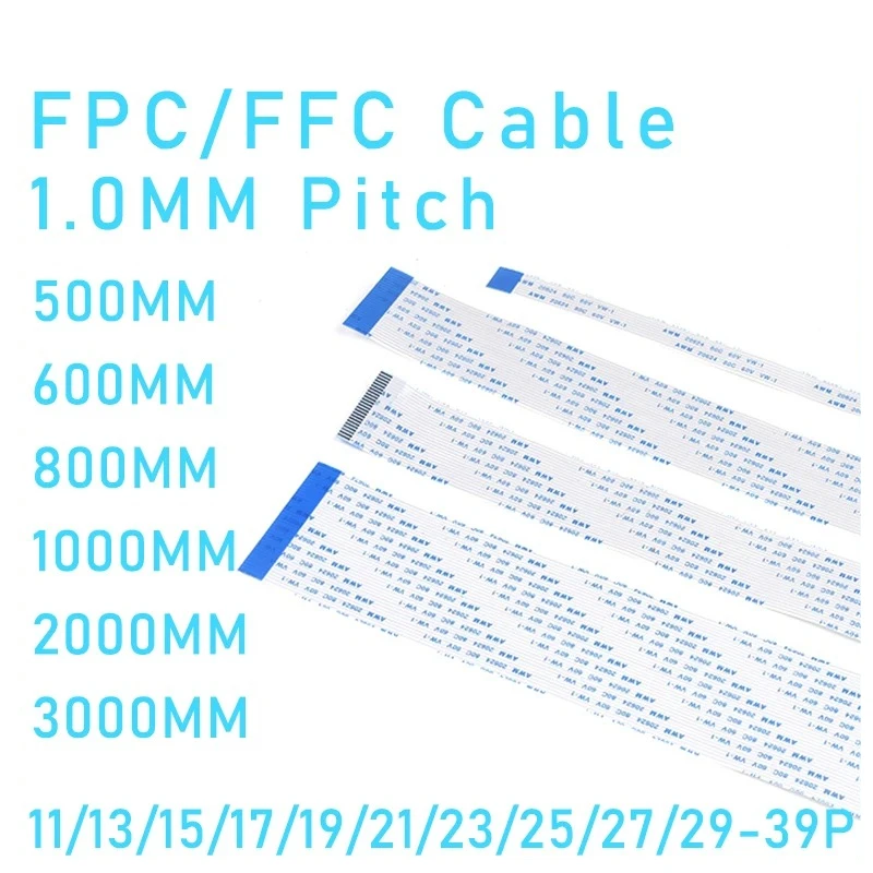 2PCS FPC FFC Cable Ribbon Flexible Flat 9/11/13/15/17/19/21/23/25/27/29 Pitch 0.5MM 1.0MM 500MM/600MM/800MM/1000MM/2000MM/3000MM
2PCS FPC FFC Cable Ribbon Flexible Flat 9/11/13/15/17/19/21/23/25/27/29 Pitch 0.5MM 1.0MM 500MM/600MM/800MM/1000MM/2000MM/3000MM