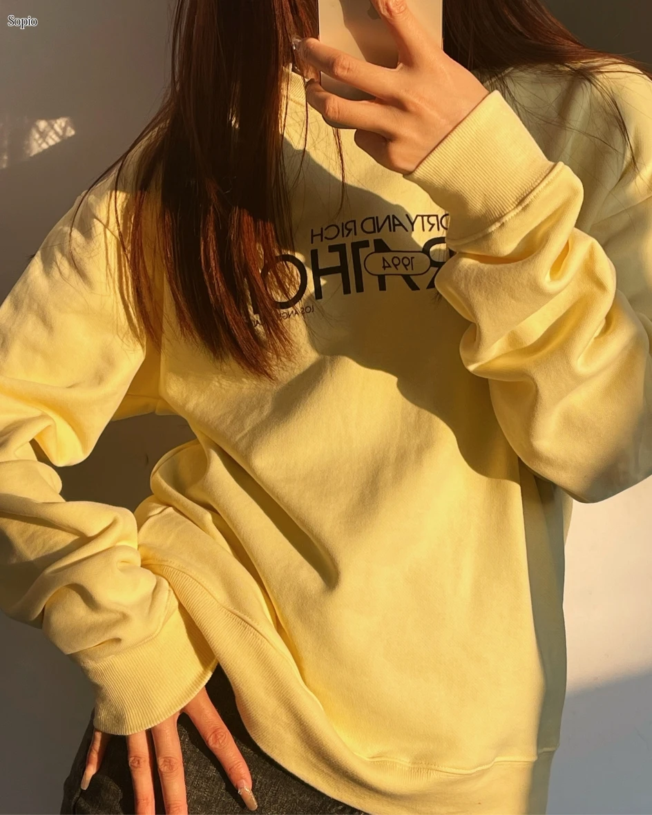 Autumn Cotton Long Sleeve Top Casual Loose Round Neck Pullovers Sport Woman Clothing Classical Letter Print Women's Sweatshirt
Autumn Cotton Long Sleeve Top Casual Loose Round Neck Pullovers Sport Woman Clothing Classical Letter Print Women's Sweatshirt