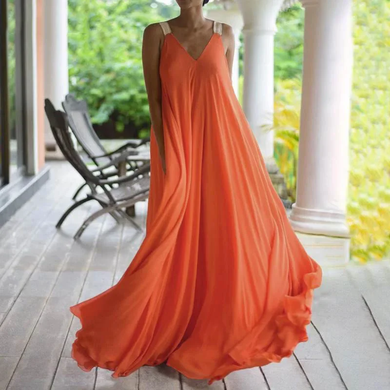 Sexy Double V Neck Backless Beach Dress Women Casual Loose Swing Boho Long Dress Fashion Summer Sleeveless Straps Party Dresses
Sexy Double V Neck Backless Beach Dress Women Casual Loose Swing Boho Long Dress Fashion Summer Sleeveless Straps Party Dresses