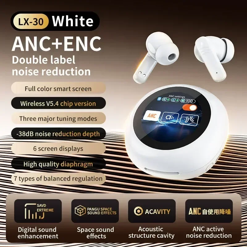 New Tws Bluetooth Earphones Touch Round Screen ANC+ENC Double Label Noise Cancelling Wireless Headsets with Smart Display Screen
New Tws Bluetooth Earphones Touch Round Screen ANC+ENC Double Label Noise Cancelling Wireless Headsets with Smart Display Screen