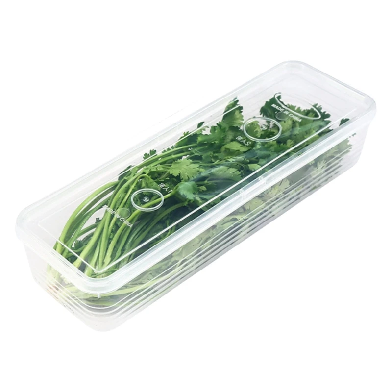 U2JC Long Rectangular Sealable Plastic Storage Box For Freshness Preservation In Kitchen Cabinets And Refrigerators