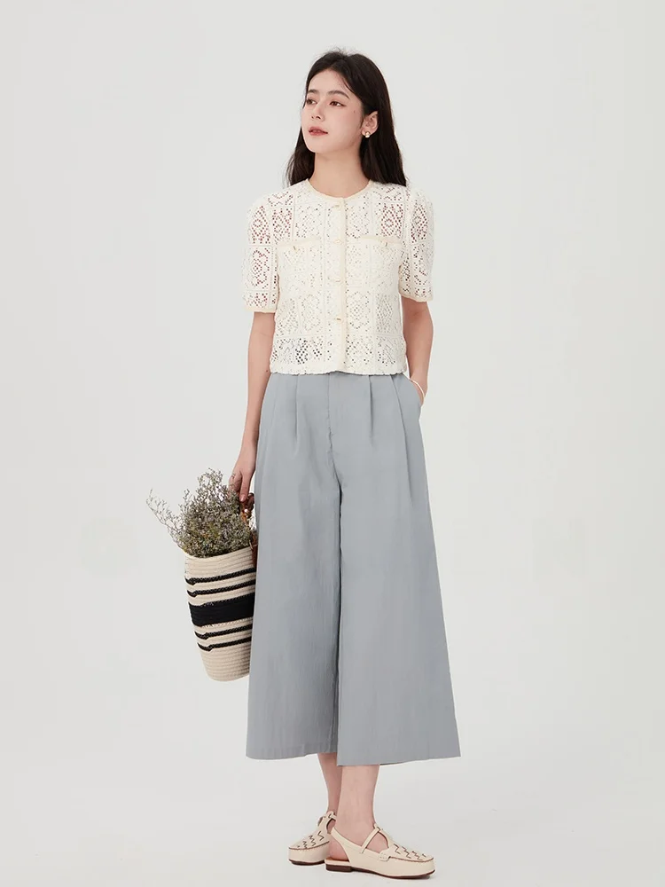 Gansen Women's ort Sve T-irt Lace Hollow Knitted High-End Feel round Ne Button up Cotton 00% Spring 2024 Faion
Gansen Women's ort Sve T-irt Lace Hollow Knitted High-End Feel round Ne Button up Cotton 00% Spring 2024 Faion