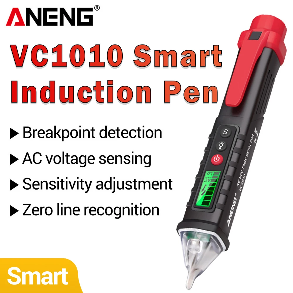 Smart Induction Tester ANENG VC1010 12-1000V AC/DC Voltage Detectors Non-Contact Induction Find Breakpoint Detection Tools Pen
Smart Induction Tester ANENG VC1010 12-1000V AC/DC Voltage Detectors Non-Contact Induction Find Breakpoint Detection Tools Pen