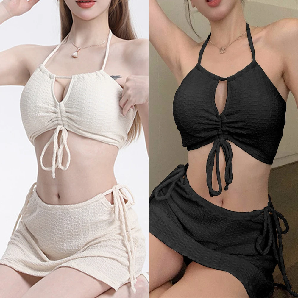 Three-Piece Women's Two-piece Swimsuit Lounge Sexy Bikini Set Drawstring Tie Breathable Womens Swimwear 2025 Hot Springs Panties
Three-Piece Women's Two-piece Swimsuit Lounge Sexy Bikini Set Drawstring Tie Breathable Womens Swimwear 2025 Hot Springs Panties