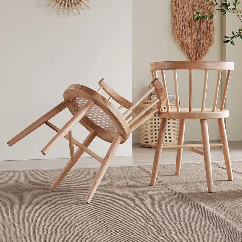 Japanese solid wood rattan dining chair designer leisure armchair backrest single retro study chair
Japanese solid wood rattan dining chair designer leisure armchair backrest single retro study chair