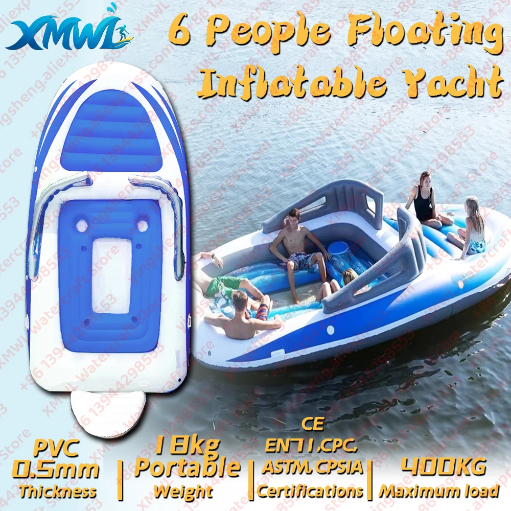 New Inflatable Boat 6 People Inflatable Floating Island Sea Party Inflatable Yacht Thickened PVC Drift Boat Yacht Floating Raft
New Inflatable Boat 6 People Inflatable Floating Island Sea Party Inflatable Yacht Thickened PVC Drift Boat Yacht Floating Raft