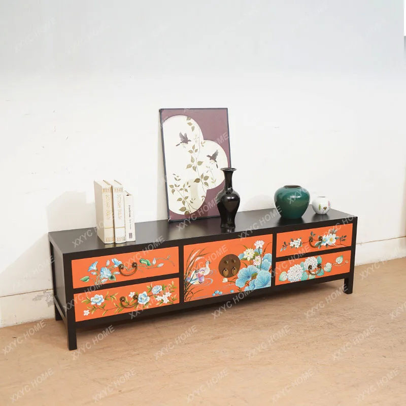 New Chinese entrance cabinet modern imitation classic solid wood TV sideboard
New Chinese entrance cabinet modern imitation classic solid wood TV sideboard