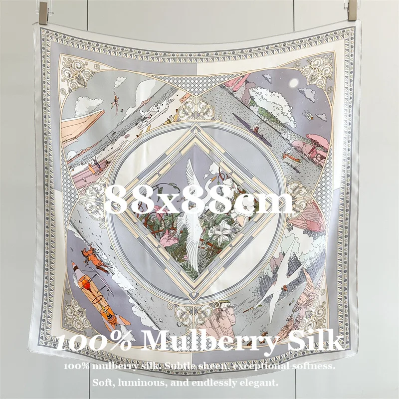 Premium 100% Natural Silk Scarf 88x88cm Square Silk Twill Scarf for Women Elegant Printed Head Scarf Hijab Bandana Shawl Bufanda
Premium 100% Natural Silk Scarf 88x88cm Square Silk Twill Scarf for Women Elegant Printed Head Scarf Hijab Bandana Shawl Bufanda