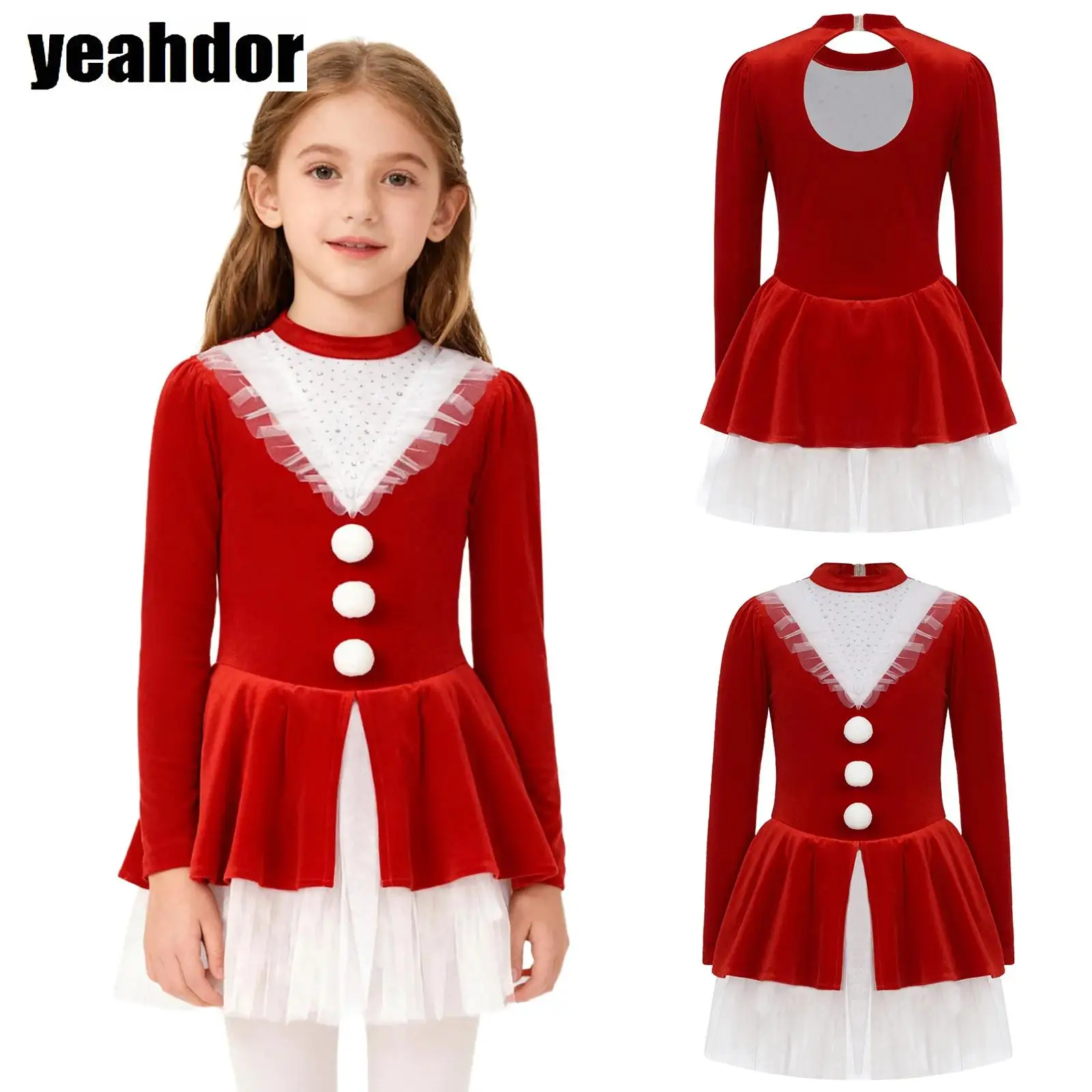 Girls Christmas Ballet Dance Dress Santa Claus Leotard Dress Rhinestones Long Sleeve Velvet Figure Skating Gymnastics Tutu Dress
Girls Christmas Ballet Dance Dress Santa Claus Leotard Dress Rhinestones Long Sleeve Velvet Figure Skating Gymnastics Tutu Dress