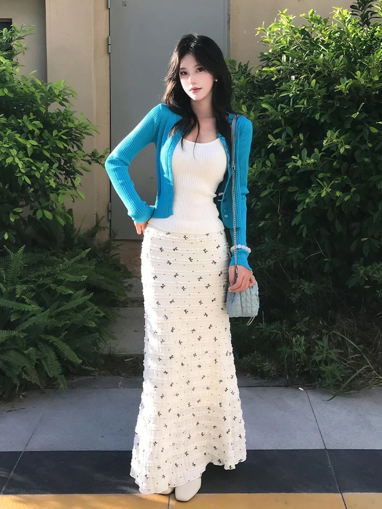 Spring Fashion Sweet Blue Knitted Open Cardigan And Half Skirt Women's Set High Waist Long Skirt Comfortable Loose Fit Spring...
Spring Fashion Sweet Blue Knitted Open Cardigan And Half Skirt Women's Set High Waist Long Skirt Comfortable Loose Fit Spring...
