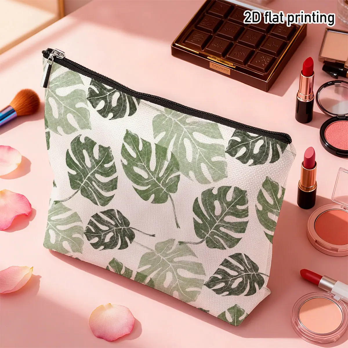 Watercolor Monstera Leaf Durable Makeup Bag Featuring a Fashionable Tropical Leaf Pattern Suitable for Daily Makeup Storage
Watercolor Monstera Leaf Durable Makeup Bag Featuring a Fashionable Tropical Leaf Pattern Suitable for Daily Makeup Storage