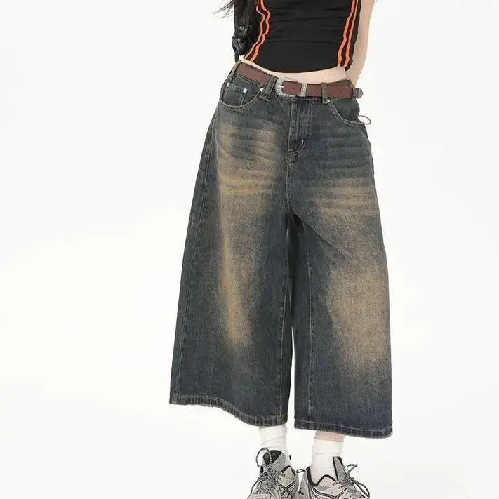 Seven Point Jeans Neutral Vintage Loose Jorts Jean High Quality Y2k Streetwear Oversize Shorts Pants Korean Fashion Baggy Summer
Seven Point Jeans Neutral Vintage Loose Jorts Jean High Quality Y2k Streetwear Oversize Shorts Pants Korean Fashion Baggy Summer