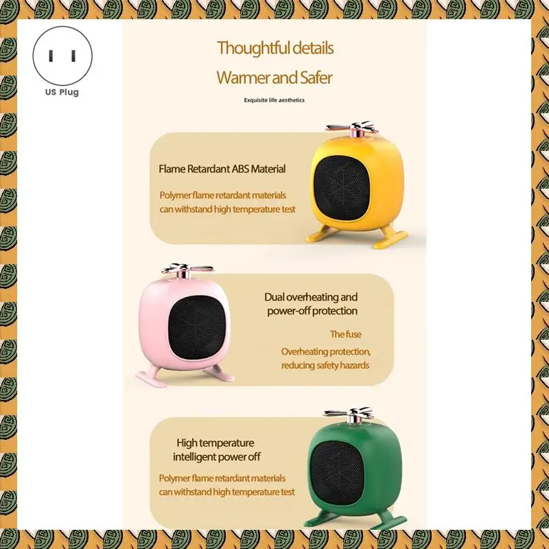 A77I Мини Портативная Грелка Для Рук Вентилятор Настольный Стиль Теплый Тихий Для Домашнего Офиса Крытый Грелка Для Тела, Розовый, Американская Вилка Прочный