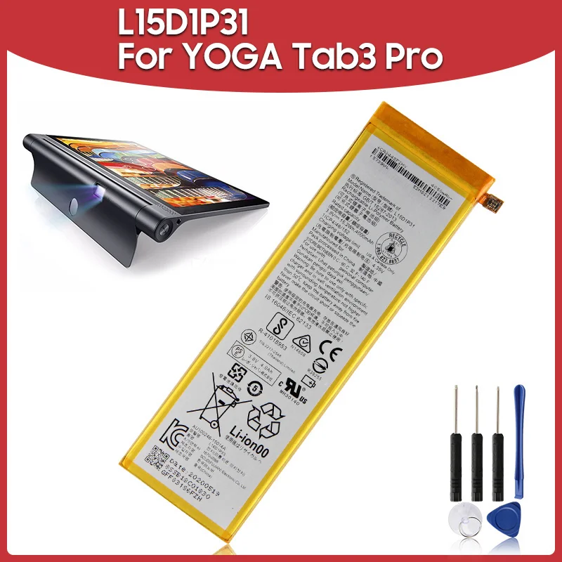 New Replacement Battery L15D1P31 For Lenovo YOGA Tab3 Pro X5-Z8550 X5-Z8500 Rechargable Batteries 4000mAh Long Lifespan
New Replacement Battery L15D1P31 For Lenovo YOGA Tab3 Pro X5-Z8550 X5-Z8500 Rechargable Batteries 4000mAh Long Lifespan