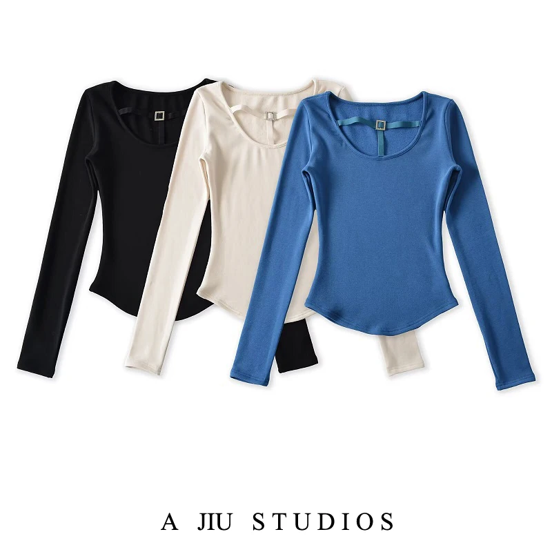 Sexy Slim Fit Long Sve Fce Lined T-irt Women's Spring Inner Wear Base irt Top Ele Personali Diamond Button Sp...
Sexy Slim Fit Long Sve Fce Lined T-irt Women's Spring Inner Wear Base irt Top Ele Personali Diamond Button Sp...