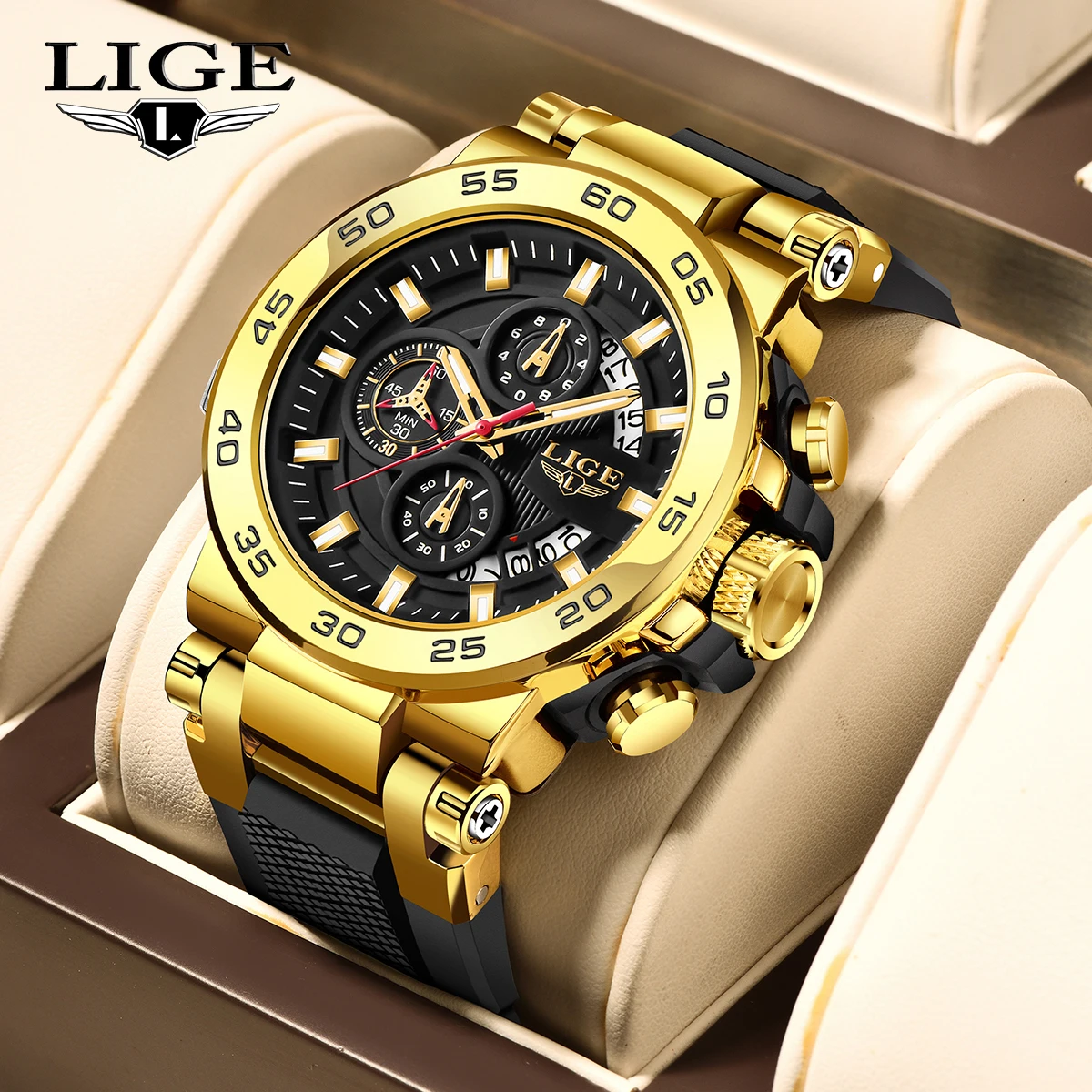 LIGE Military Man Luxury Watch Fashion Silicone Strap Sport Quartz Watches Top Brand Waterproof Calendar Chronograph Men's Watch
LIGE Military Man Luxury Watch Fashion Silicone Strap Sport Quartz Watches Top Brand Waterproof Calendar Chronograph Men's Watch
