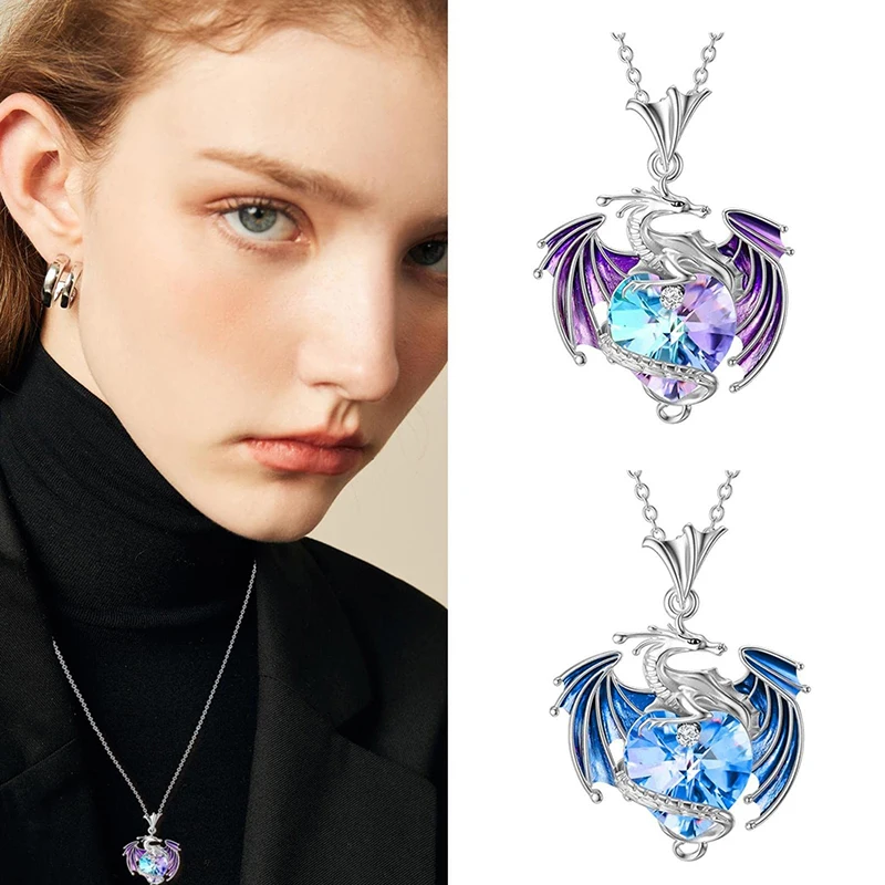 Colorful Crystal Dragon Pendant Necklace For Women Exquisite Blue Purple Dragon Necklace Gift 2024 New
Colorful Crystal Dragon Pendant Necklace For Women Exquisite Blue Purple Dragon Necklace Gift 2024 New