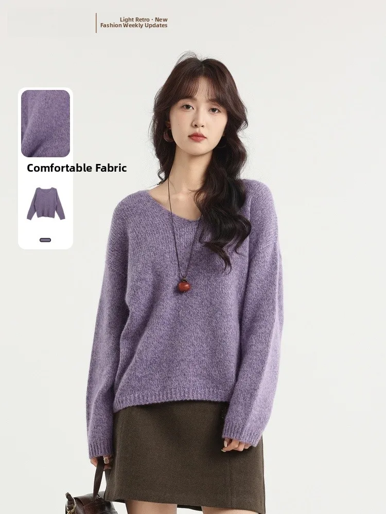 Ele V-Ne Knitted Sweater Loose Fit Versatile Slimming Women's Spring 2026 New Sle Memory's Starting Point Top
Ele V-Ne Knitted Sweater Loose Fit Versatile Slimming Women's Spring 2026 New Sle Memory's Starting Point Top