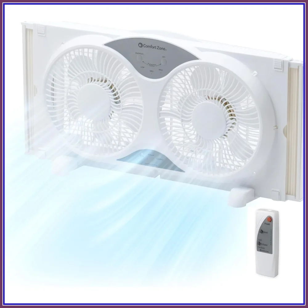 Twin Window Fan with Remote Control, Reversible 9-inch, 3 Speeds, Expandable Exhaust Fan for Home Kitchen Bedroom Office
Twin Window Fan with Remote Control, Reversible 9-inch, 3 Speeds, Expandable Exhaust Fan for Home Kitchen Bedroom Office