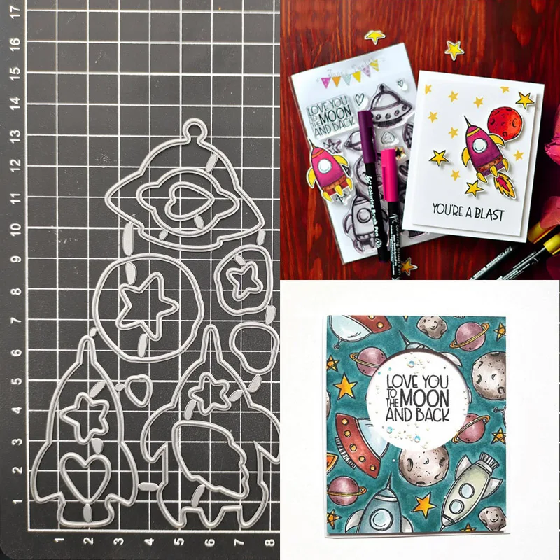 Rocket UFO Metal Cutting Dies Stencil Scrapbook Diy Album Stamp Paper Card Embossing Decor Craft Knife Mould
Rocket UFO Metal Cutting Dies Stencil Scrapbook Diy Album Stamp Paper Card Embossing Decor Craft Knife Mould